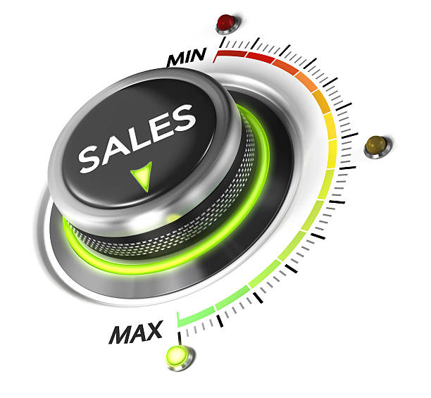 A visual representation of a sales strategy, featuring a diverse group of professionals discussing a sales chart and graphs, emphasizing teamwork and planning in business growth.