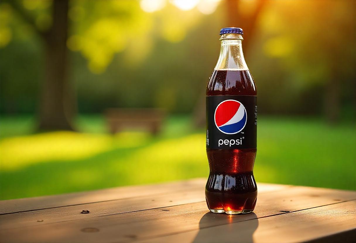 Pepsi Black bottle showcasing zero-calorie, sugar-free cola.