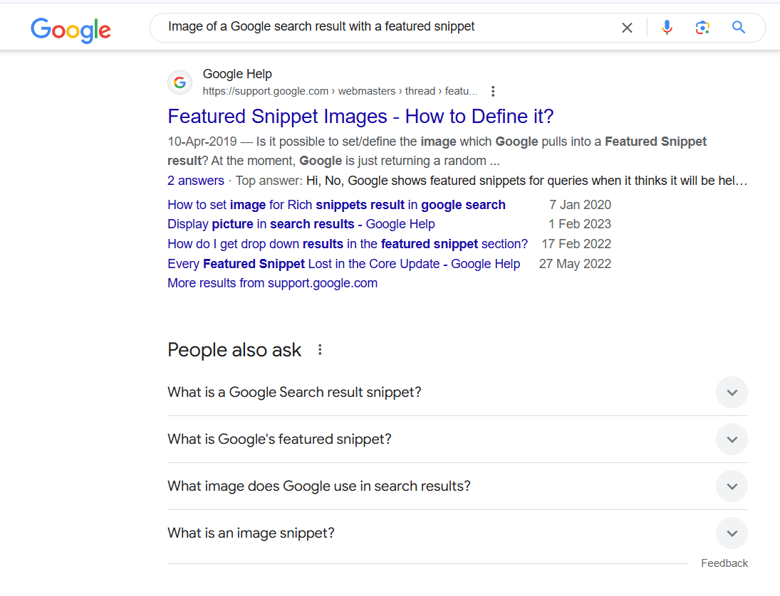 Image of a Google search result with a featured snippet highlighting a specific answer.