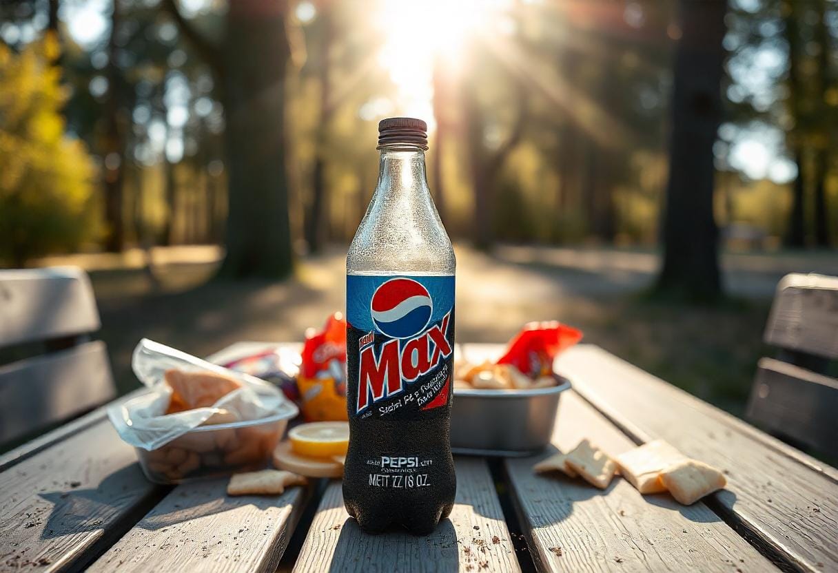 A can of Pepsi Max, the sugar-free cola beverage by PepsiCo, highlighting its bold branding.